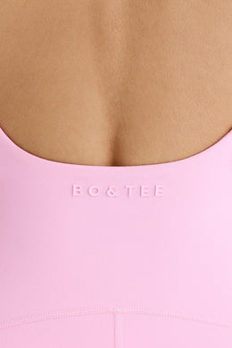 Soft Active Open-Back Unitard in Bubblegum Pink