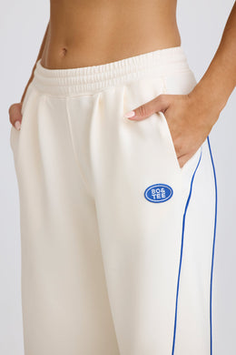 Petite Mid-Rise Straight-Leg Joggers in White