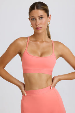 Soft Active Cross-Back Sports Bra in Coral