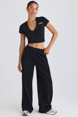 Petite Straight-Leg Joggers in Black