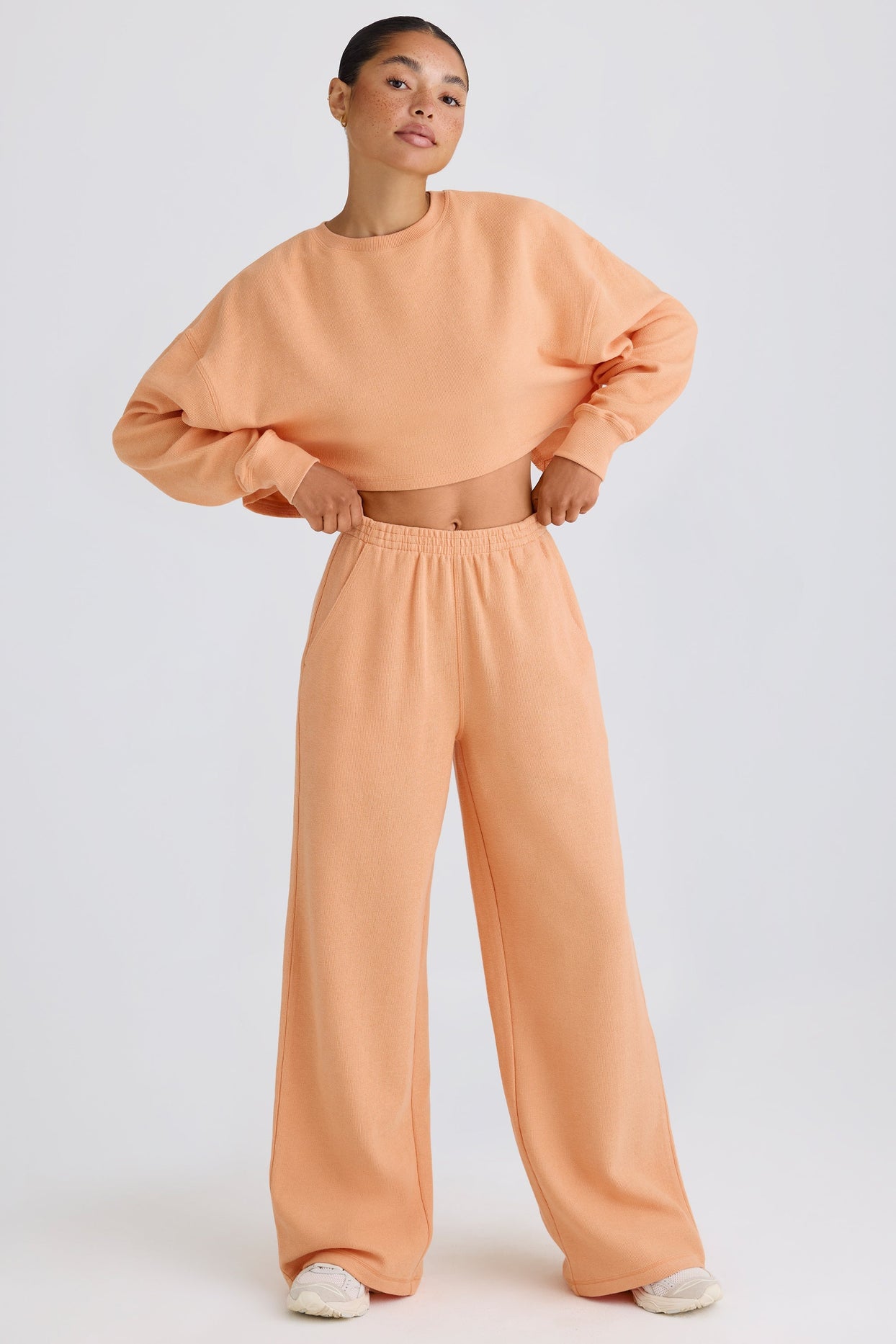 Petite Straight-Leg Joggers in Peach