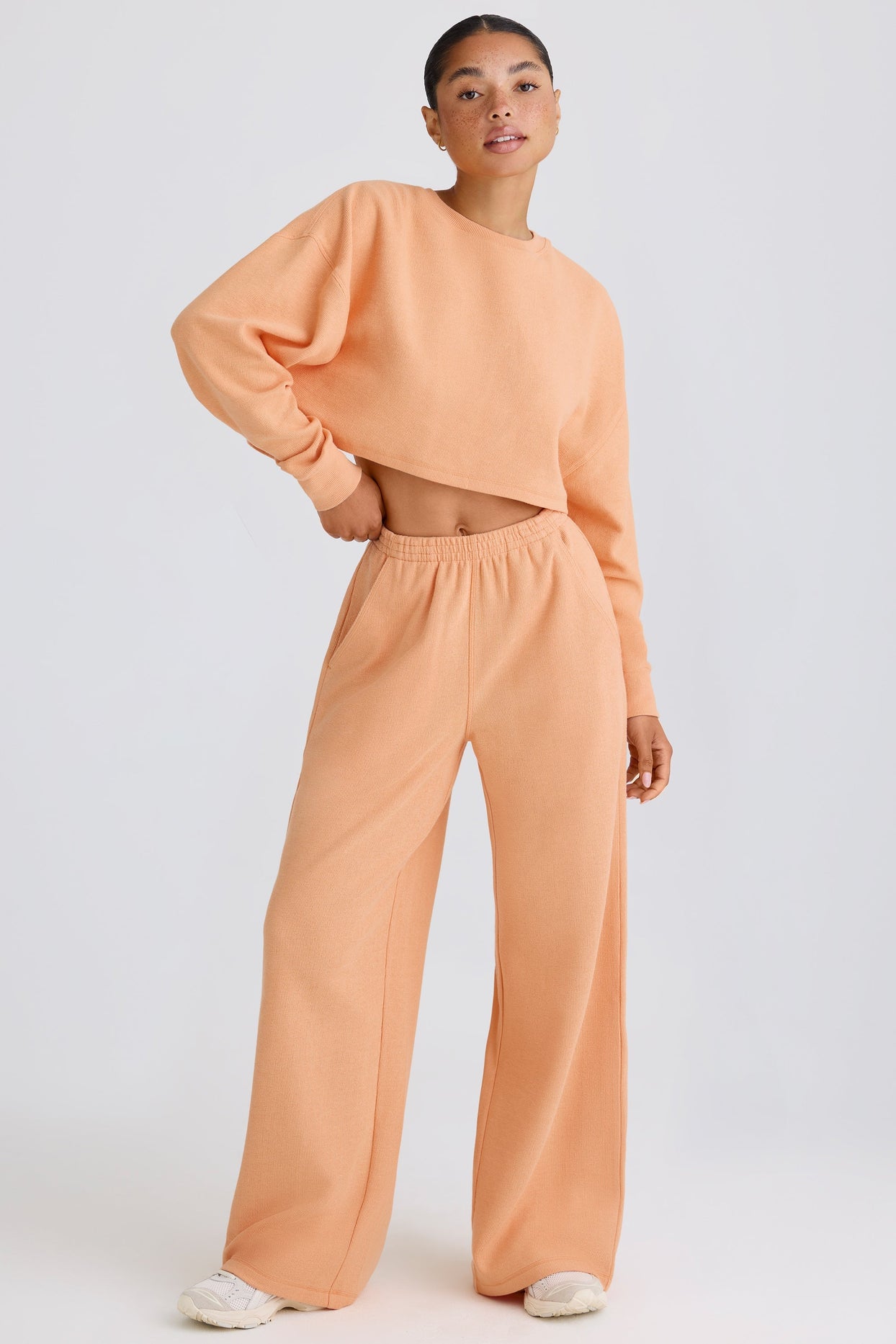 Petite Straight-Leg Joggers in Peach