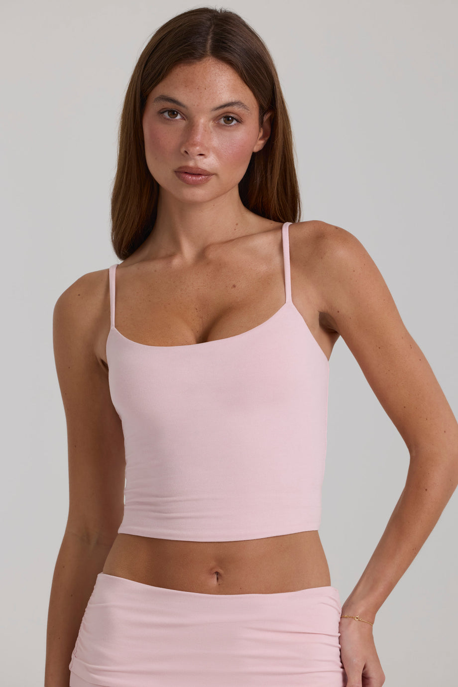 Modal Cropped Tank Top in Blush