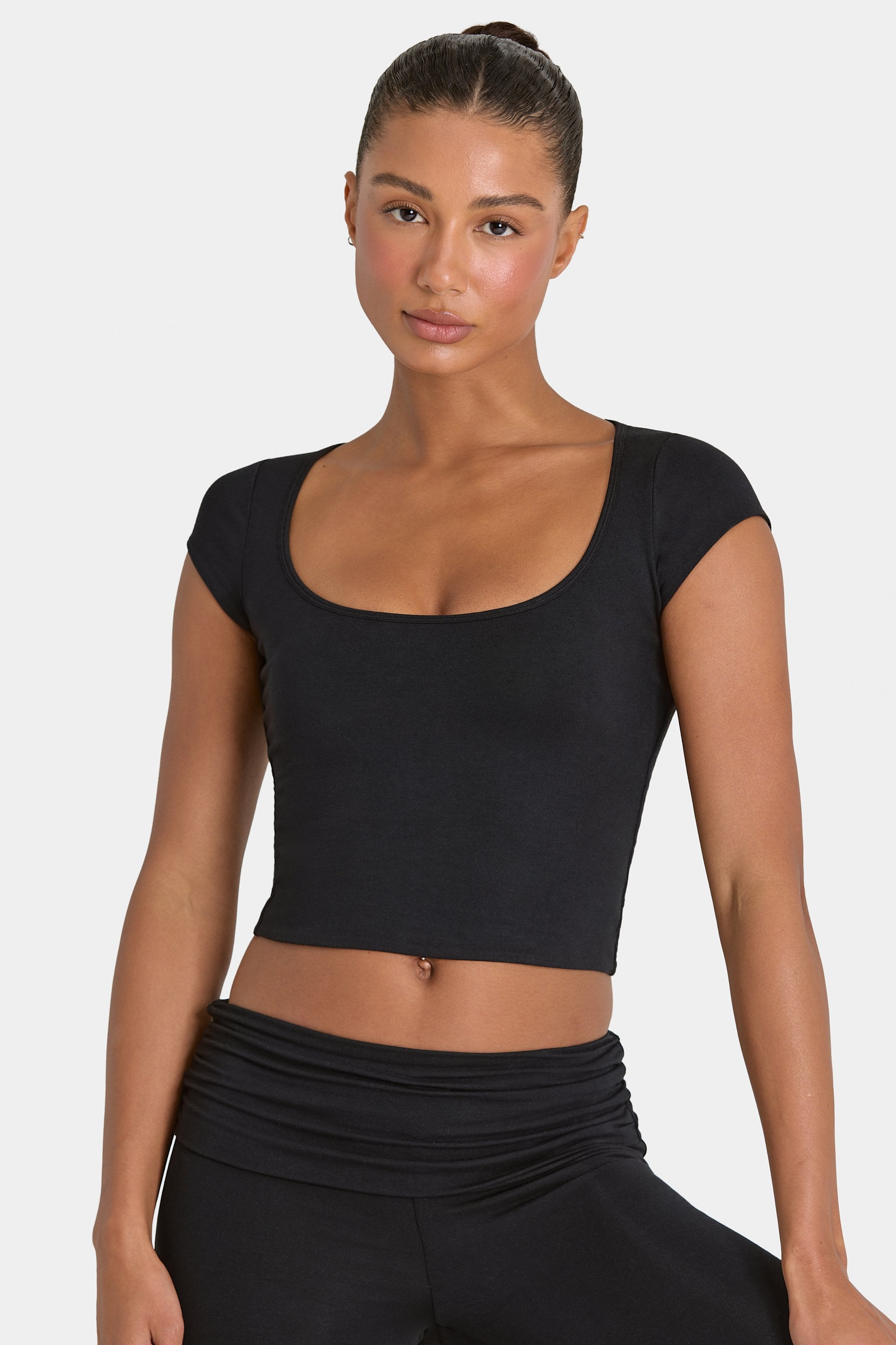 ButterCloud™ Crop Top in Black - 1