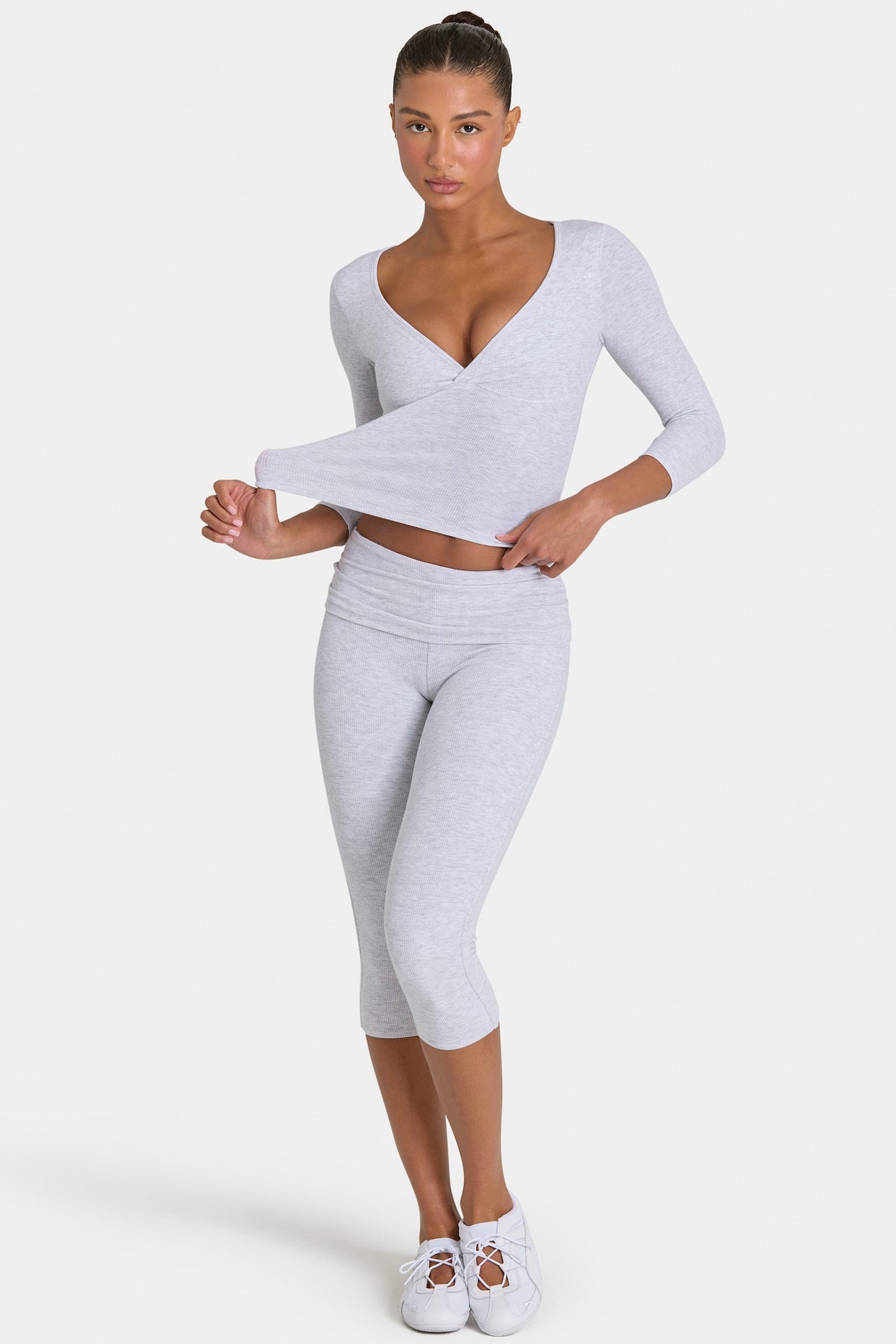 ButterCloud™ Capri Leggings in Grey Marl - 4