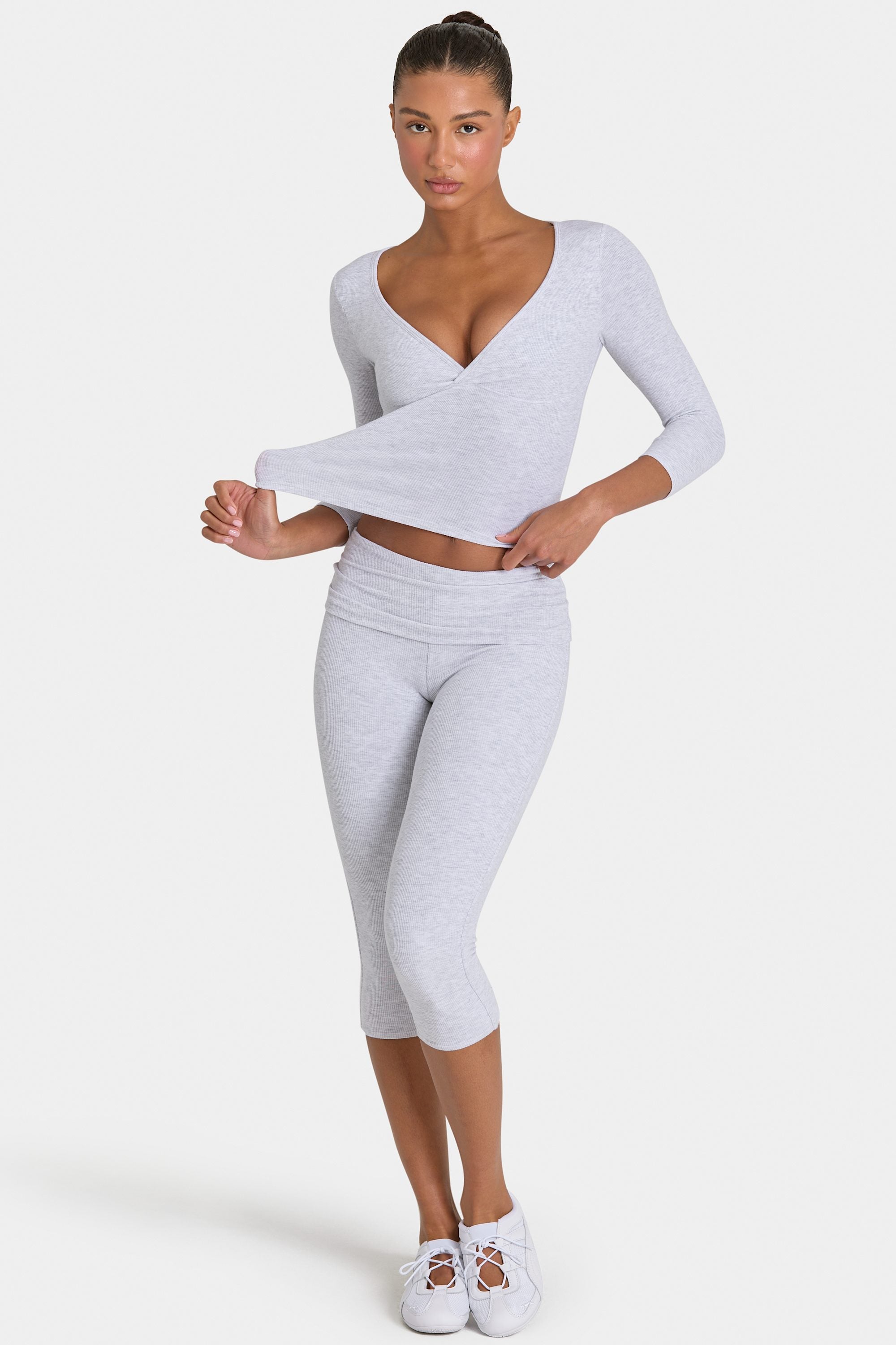 ButterCloud™ Capri Leggings in Grey Marl