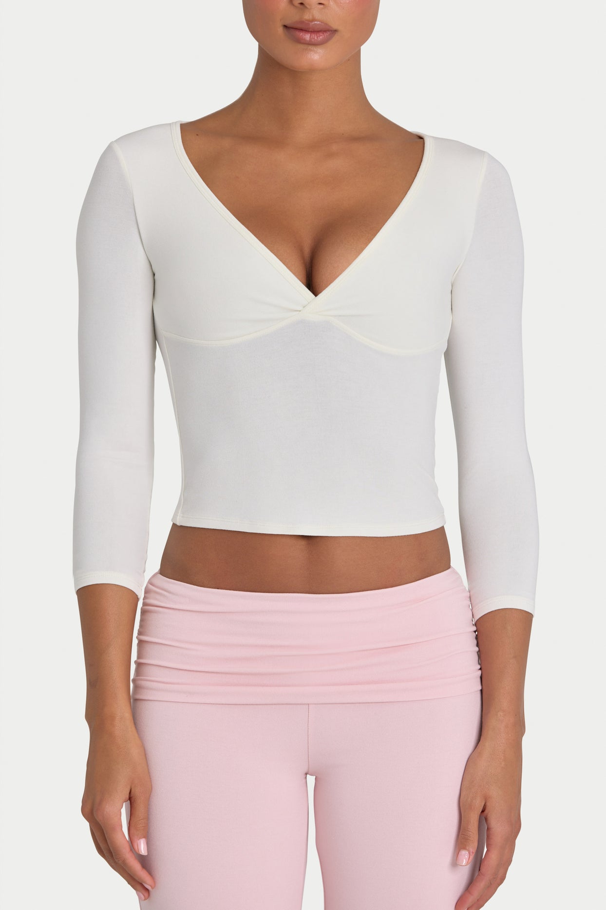 ButterCloud™ 3/4 Sleeve Top in Coconut - 5