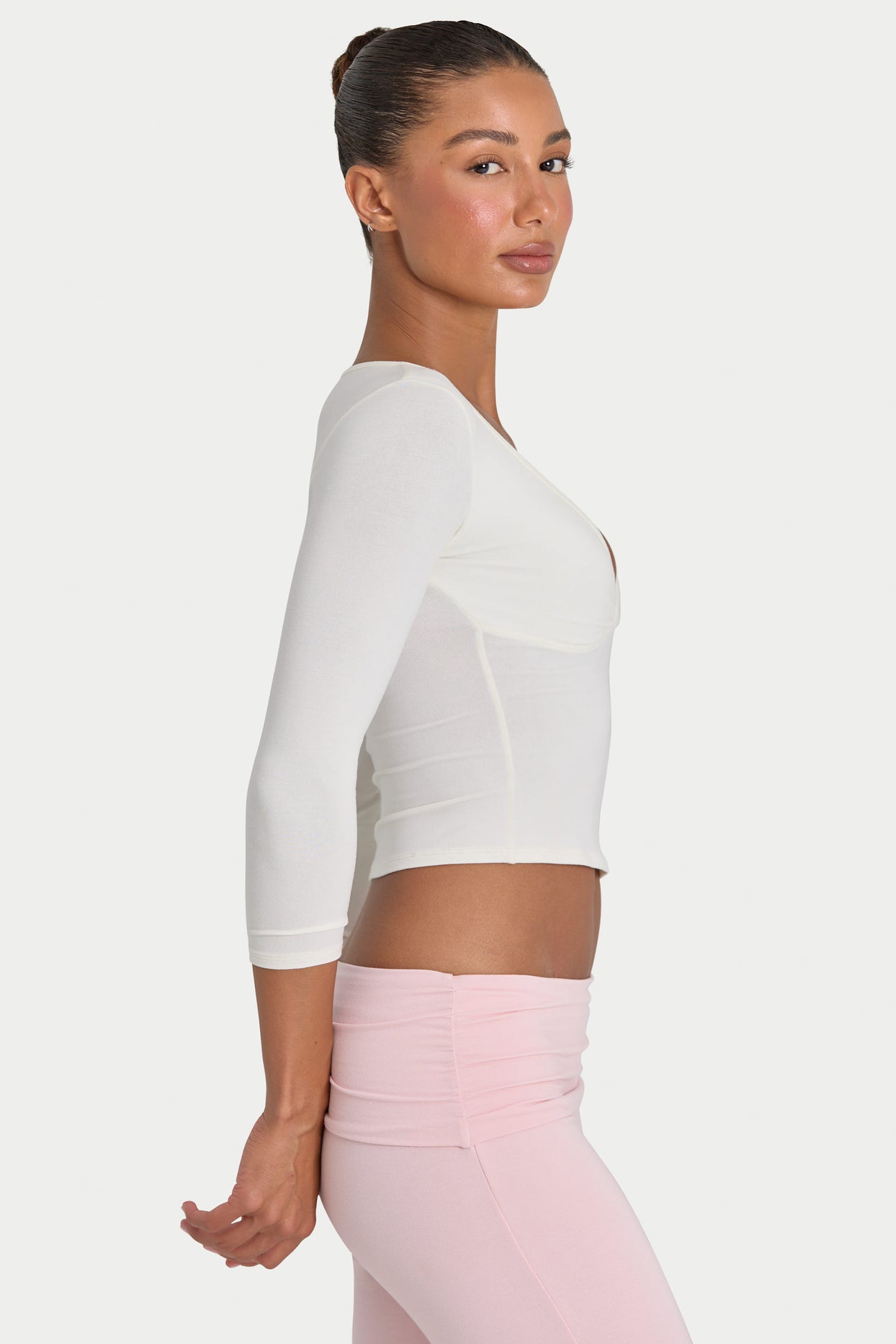 ButterCloud™ 3/4 Sleeve Top in Coconut - 4