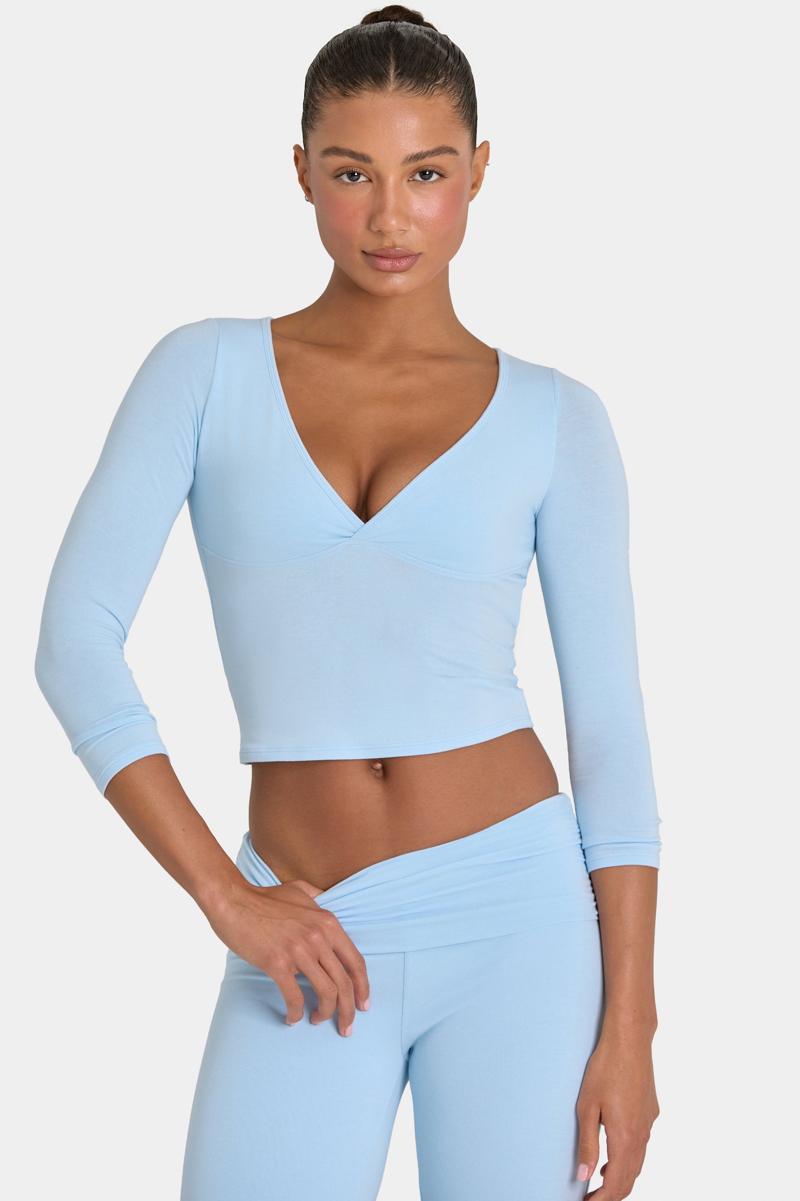 ButterCloud™ 3/4 Sleeve Top in Sky - 1