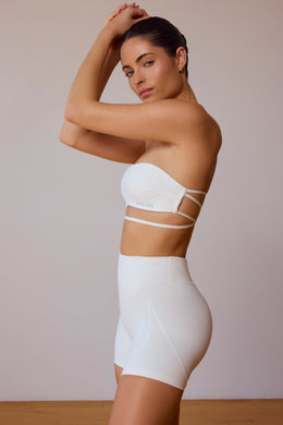 UltraFlex Cross-Back Bandeau Bra in Soft White