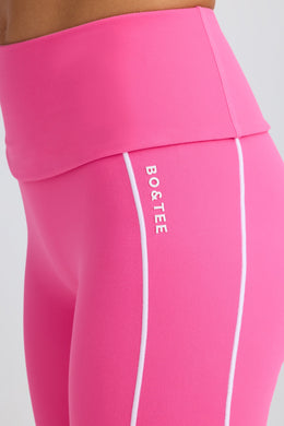 Tall Soft Active Foldover Flared Trousers in Bubblegum Pink