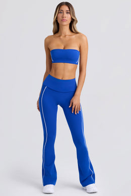 Petite Soft Active Foldover Flared Trousers in Cobalt Blue