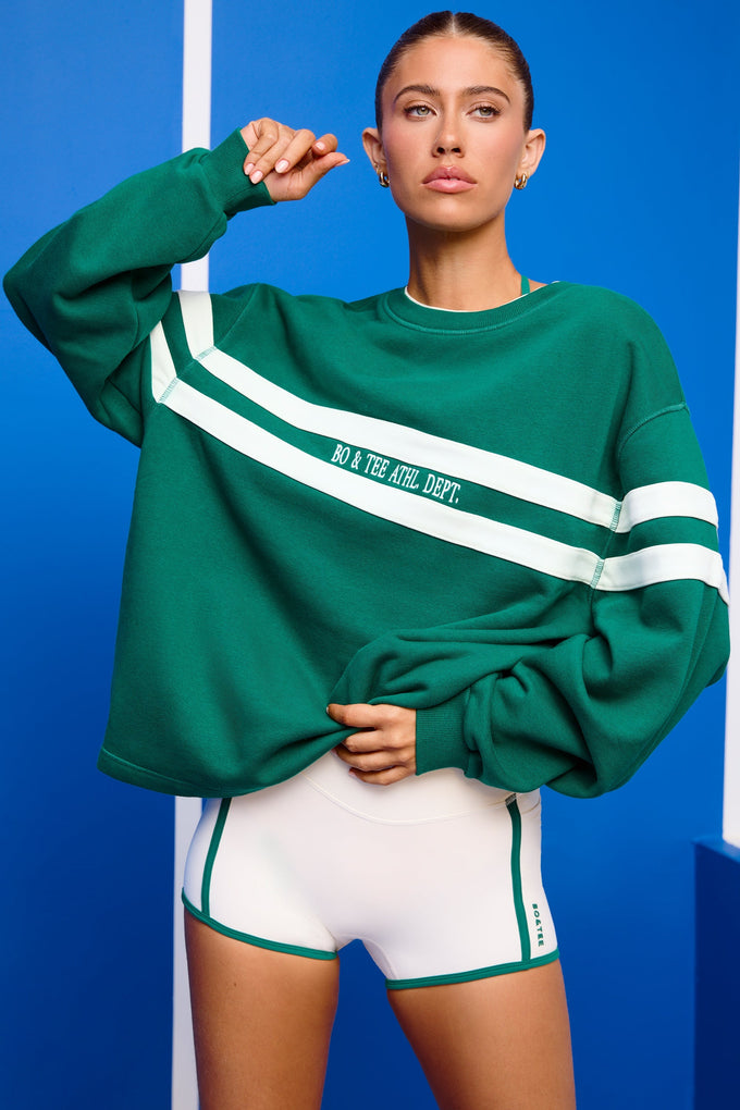 Oversized Sweatshirt in Varsity Green