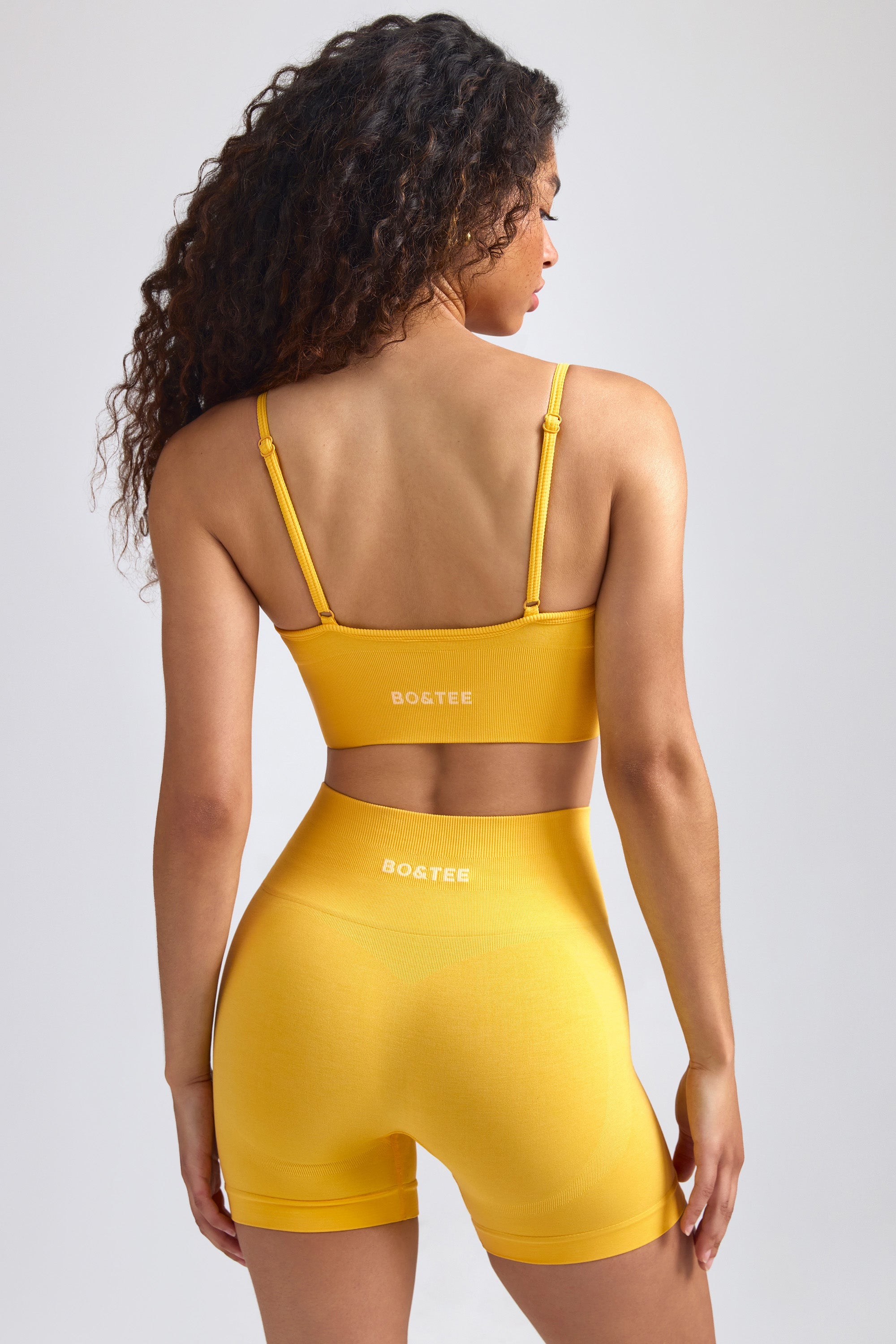 Yellow spandex shorts sales