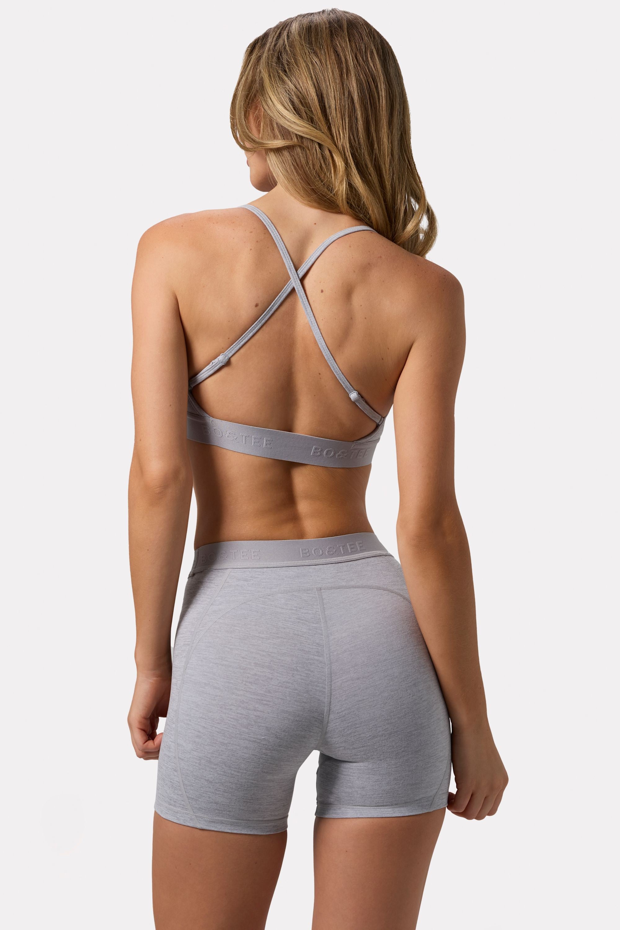 Soft Active Mini Shorts in Grey Marl