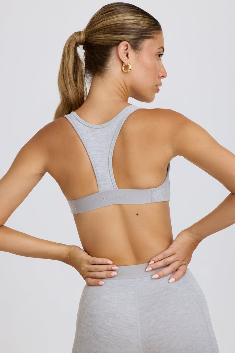 Soft Active Sports Bra in Grey Marl - 2