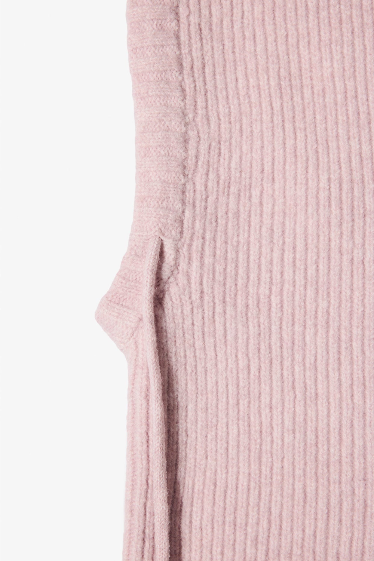 Knit Drawstring Balaclava in Powder Pink