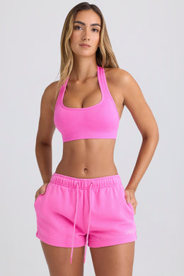 Mid-Rise Sweat Shorts in Sugar Pink