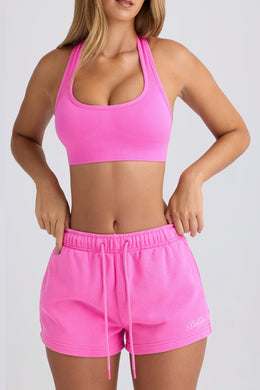 Mid-Rise Sweat Shorts in Sugar Pink