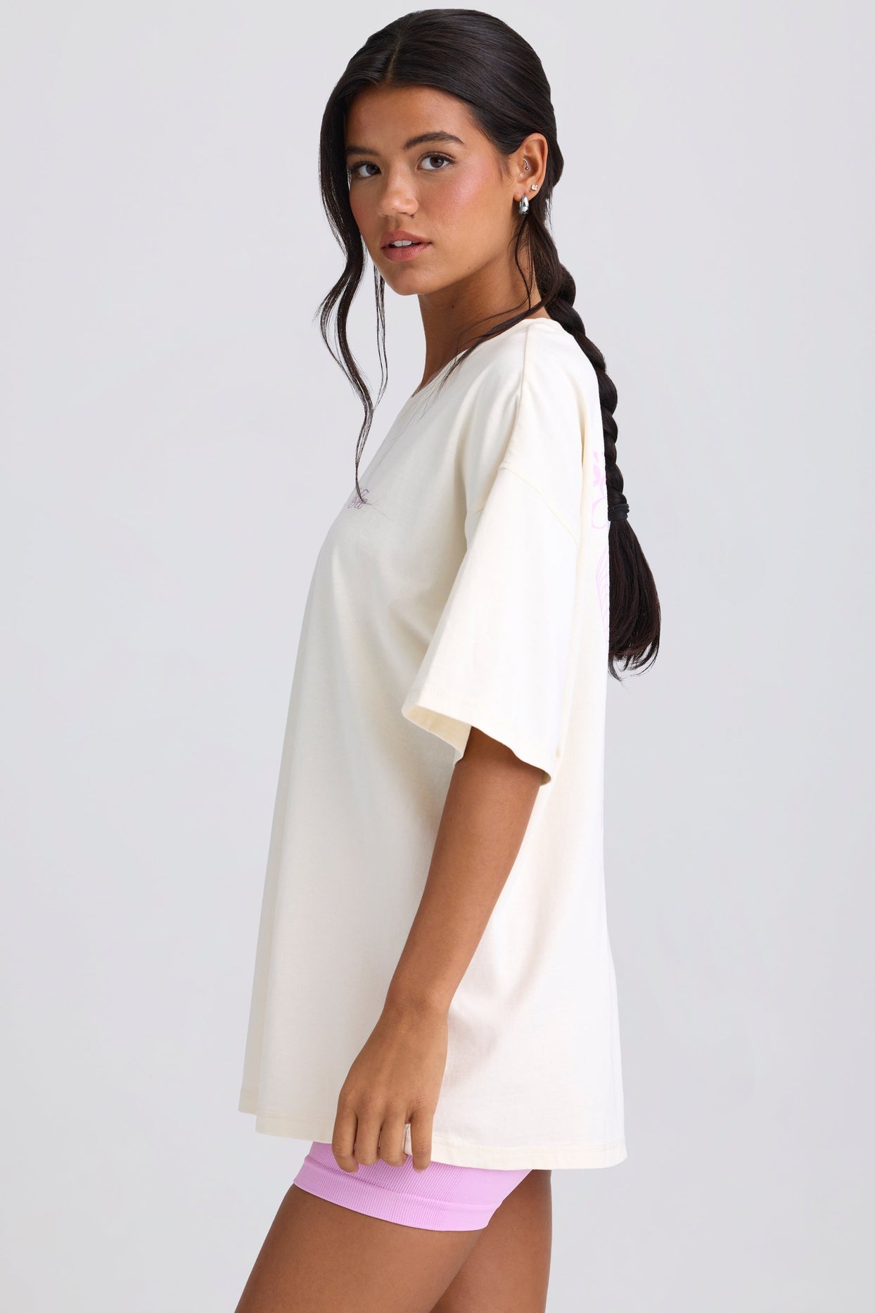 Oversized Short-Sleeve T-Shirt in Eggshell