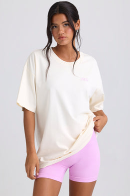 Oversized Short-Sleeve T-Shirt in Eggshell