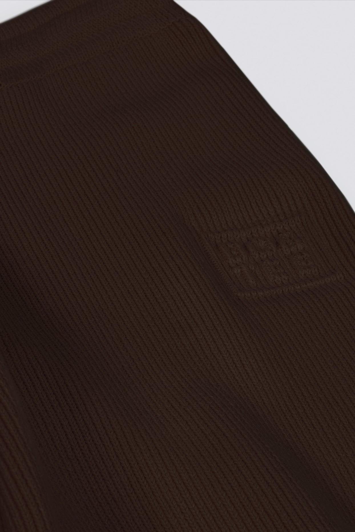 Ribbed Knit Wide-Leg Joggers in Pecan