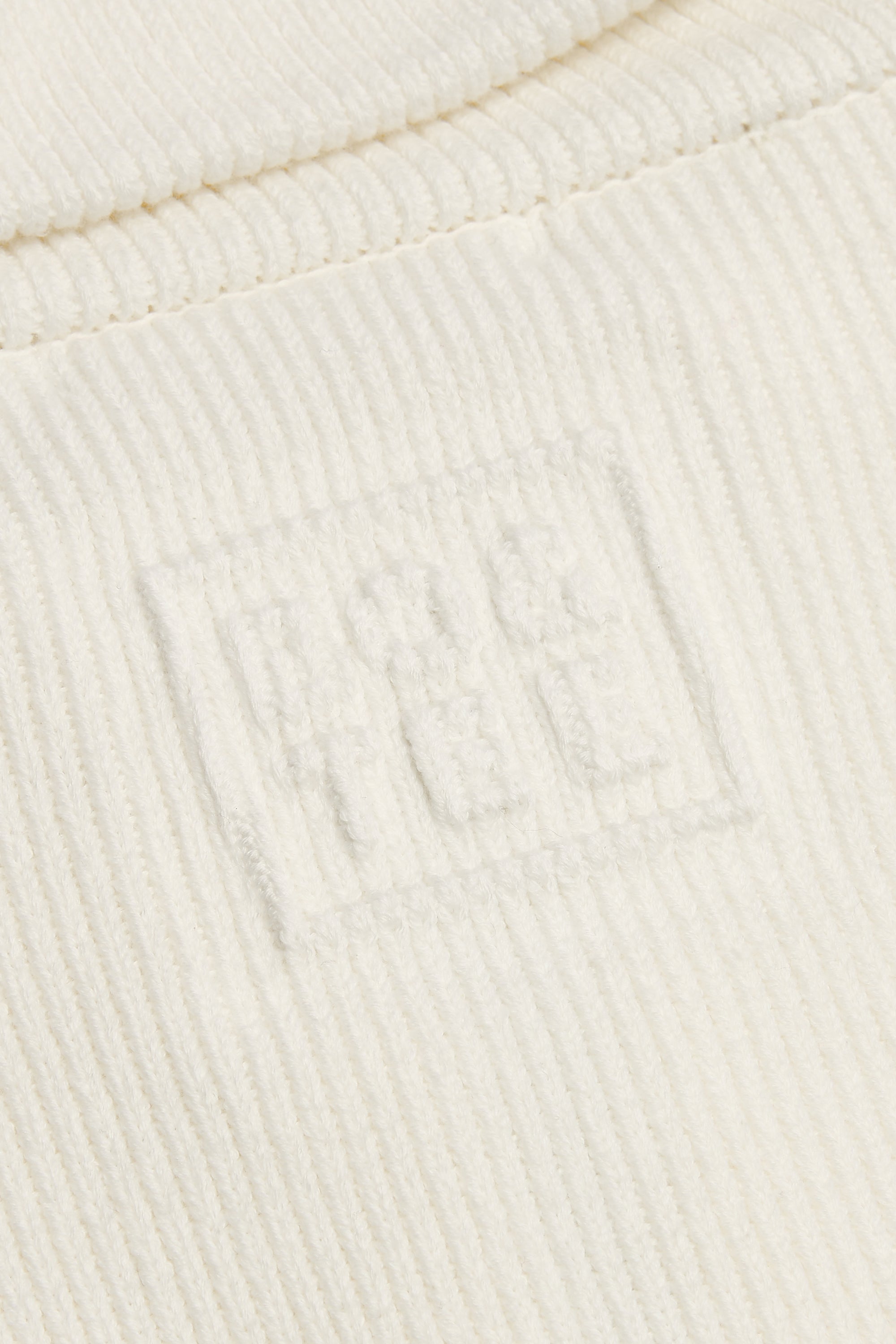 Ribbed Knit Zip-Up Cropped Sweatshirt in Ivory