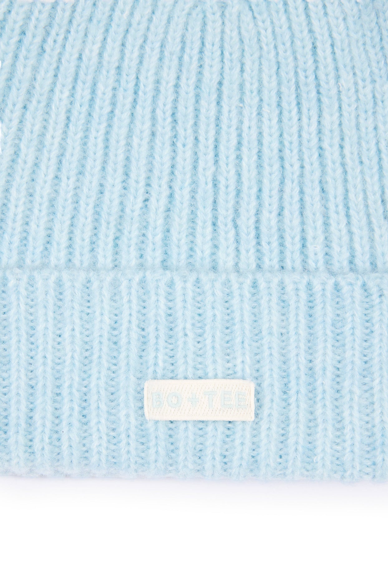 Ribbed Knit Beanie Hat in Powder Blue