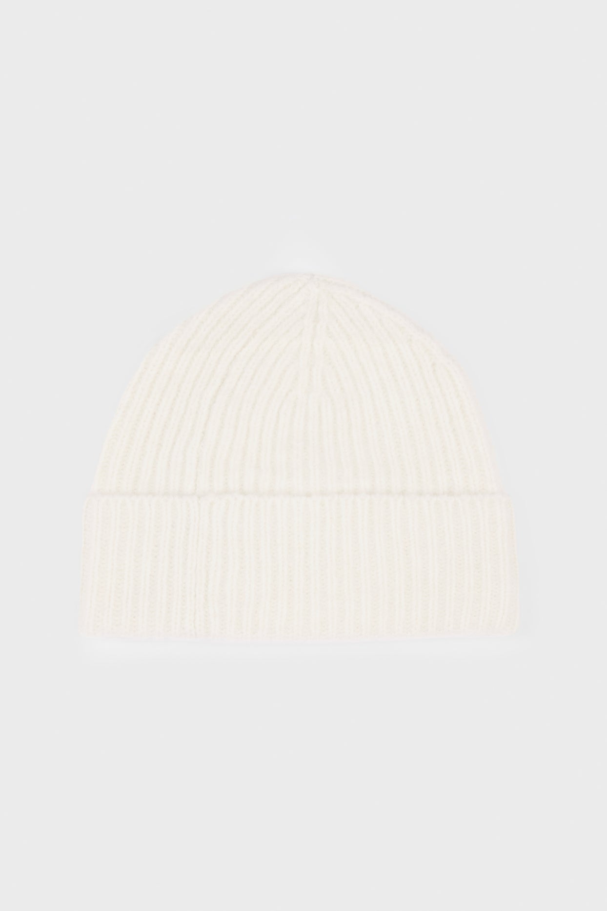 Ribbed Knit Beanie Hat in Ivory - 2