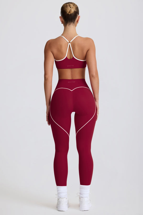 Soft Active Mid-Rise Leggings in Burgundy