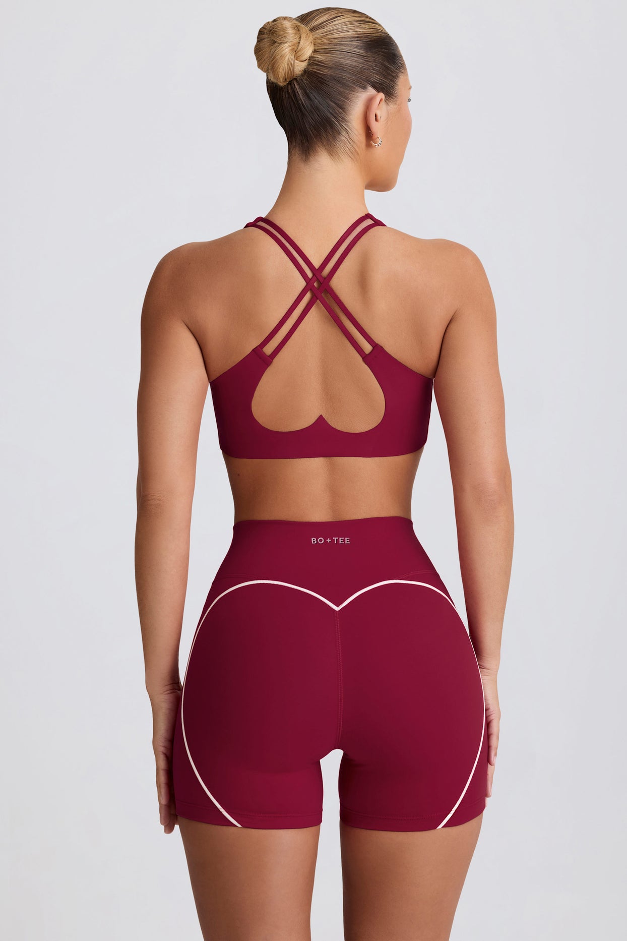 Soft Active Mini Shorts in Burgundy