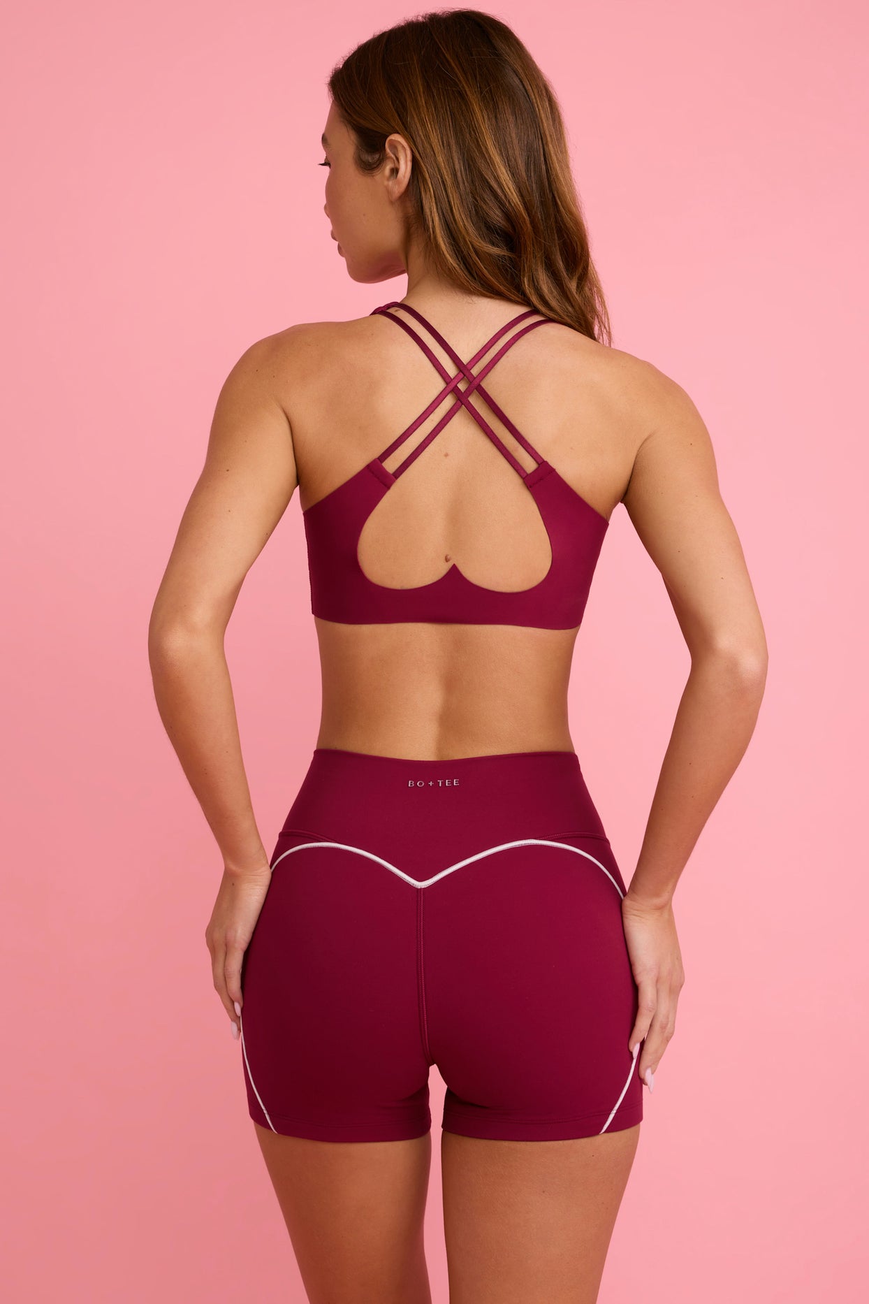 Soft Active Mini Shorts in Burgundy