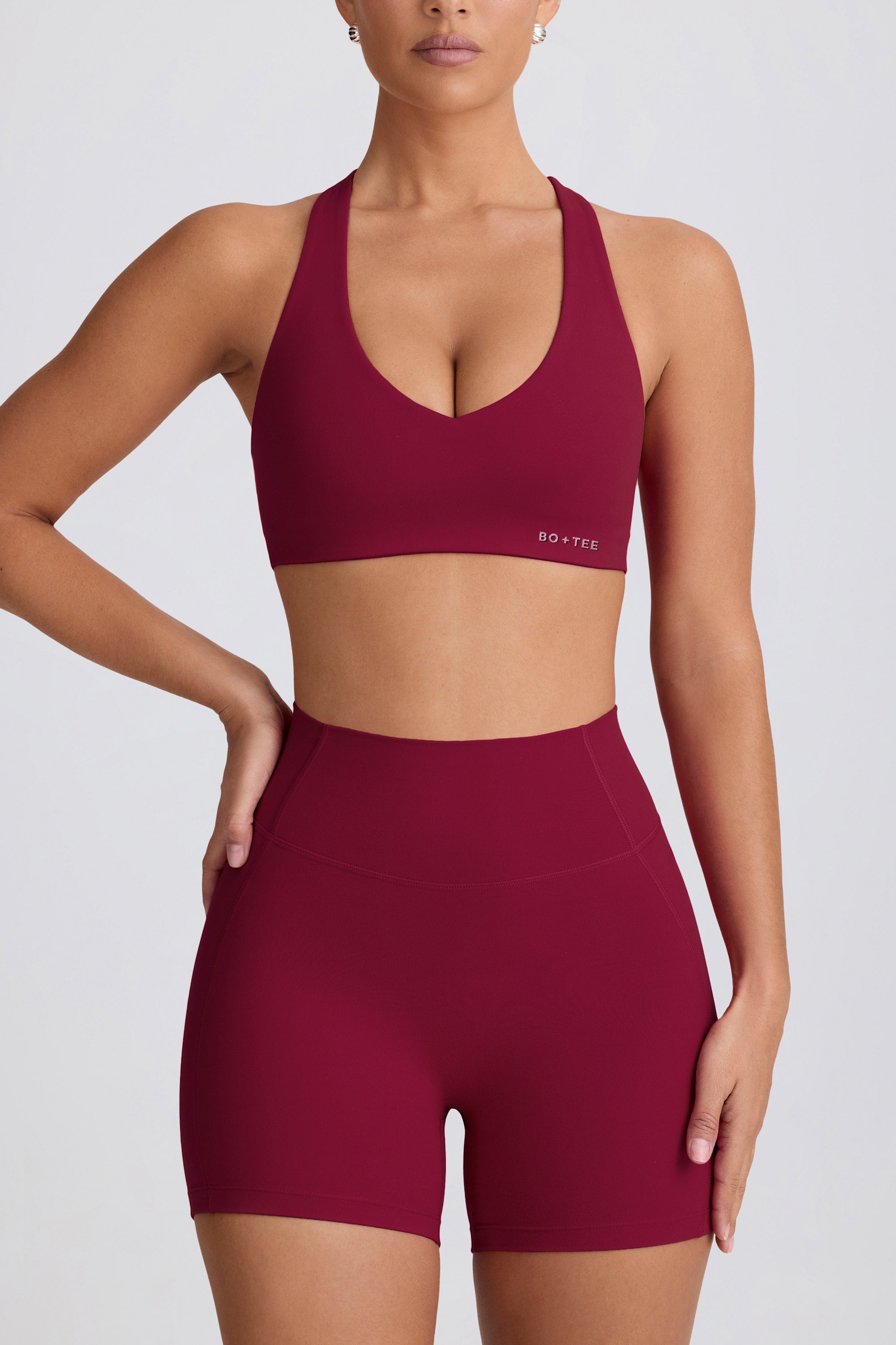 Soft Active Low-Impact Sports Bra in Burgundy