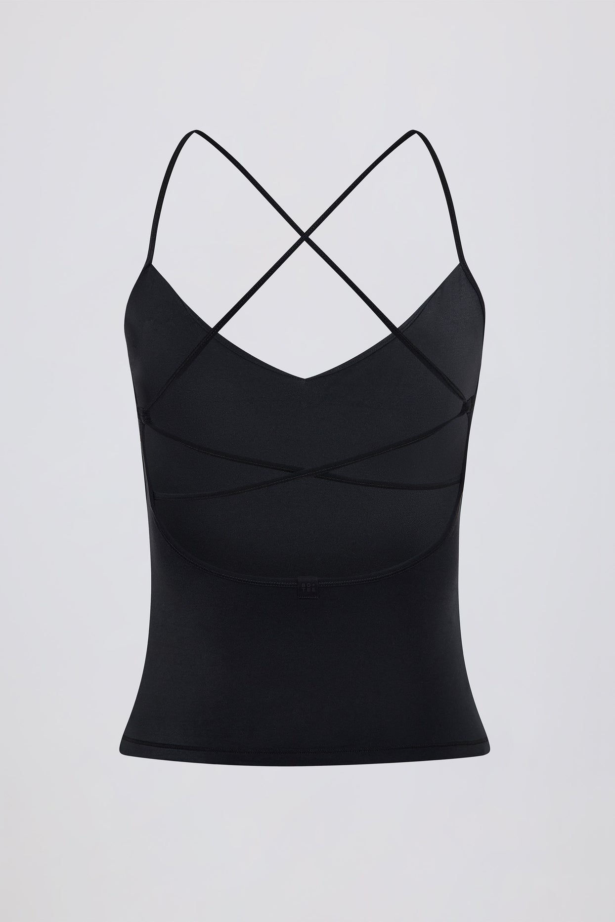 Cross-Back Tank Top in Black - 5