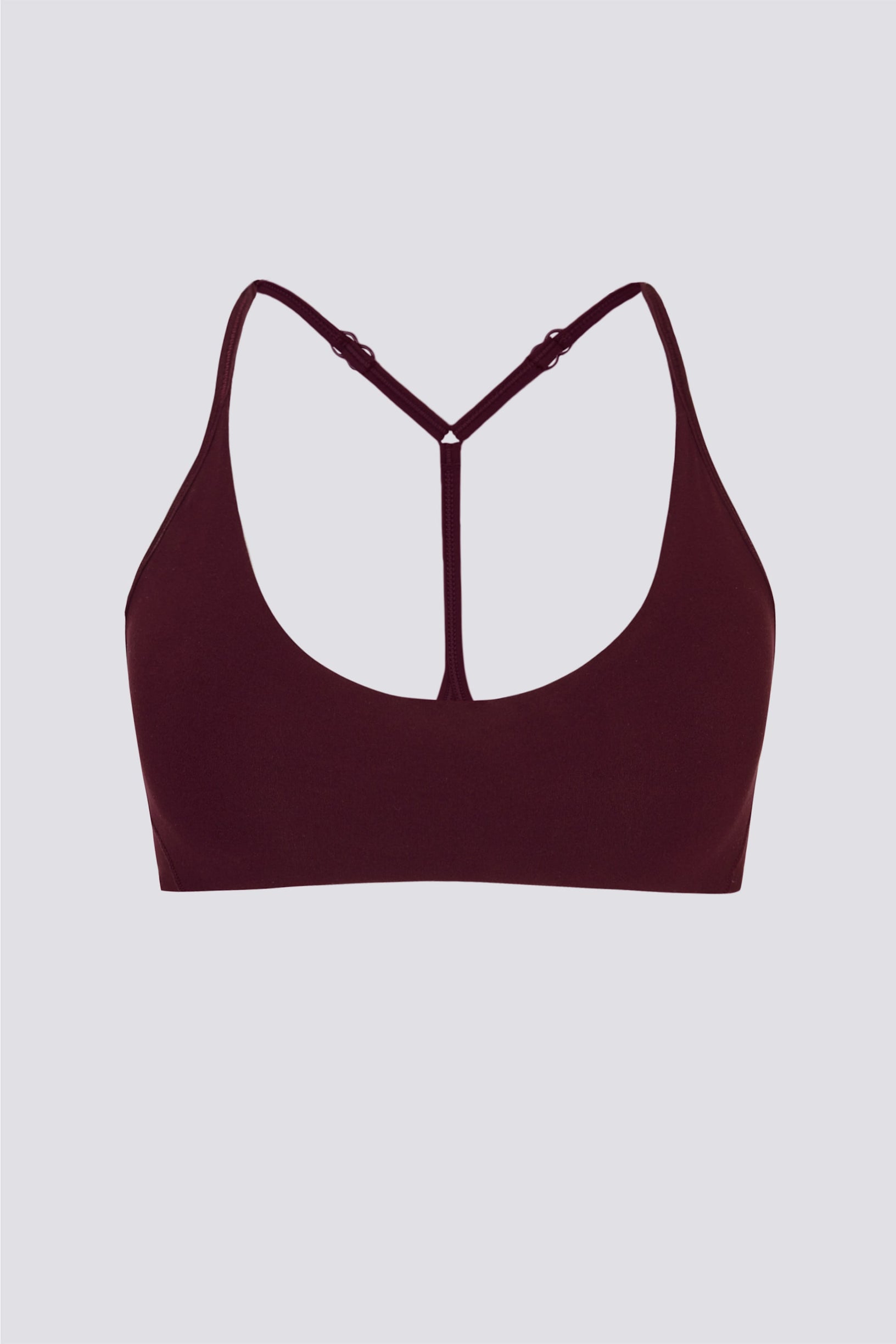 Soft Active Racerback Sports Bra in Burgundy - 1