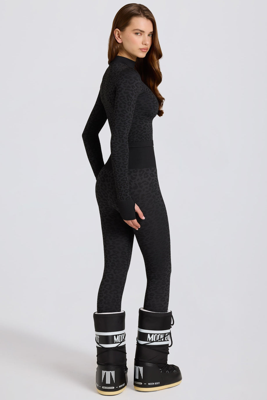 Thermal Base-Layer Leggings in Black Leopard