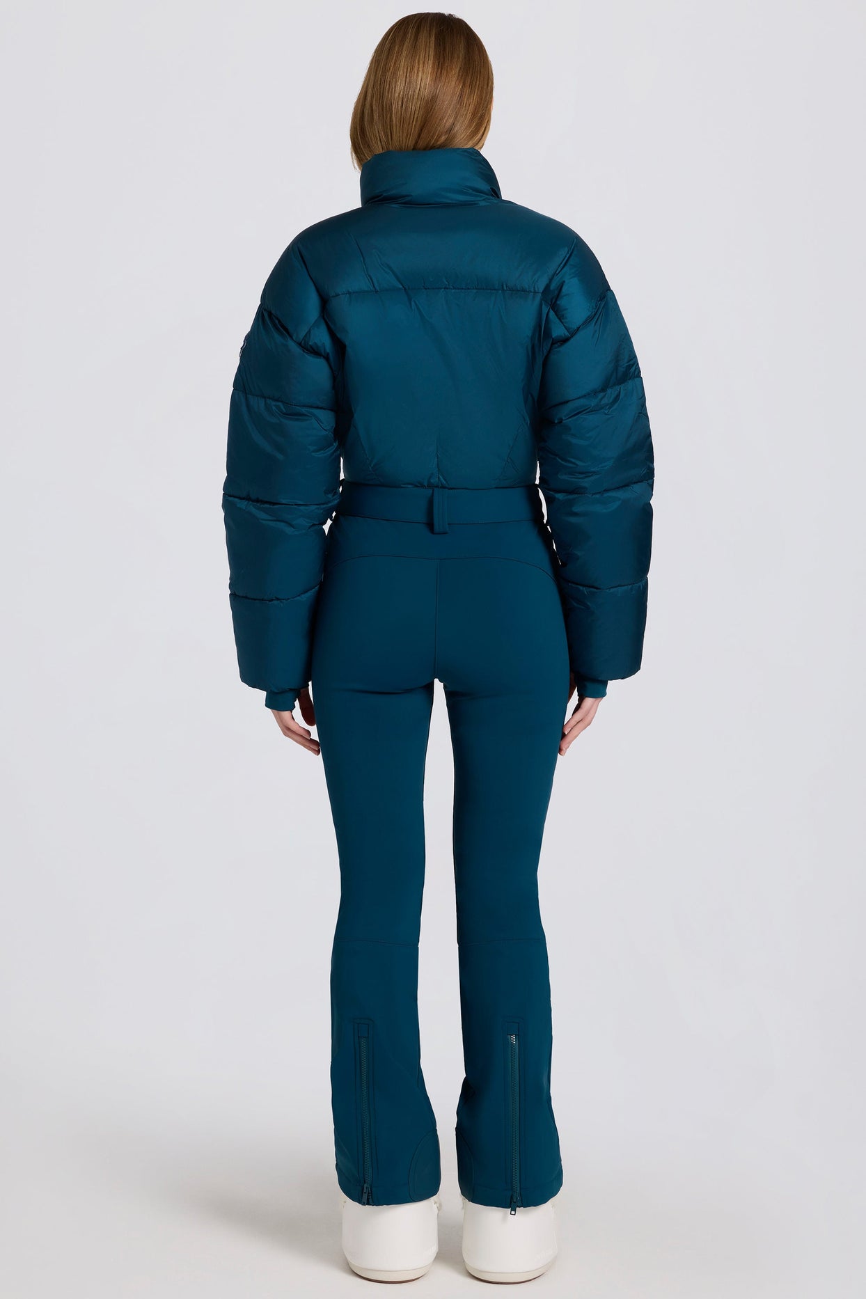 Waterproof Padded Belted Ski Suit in Teal