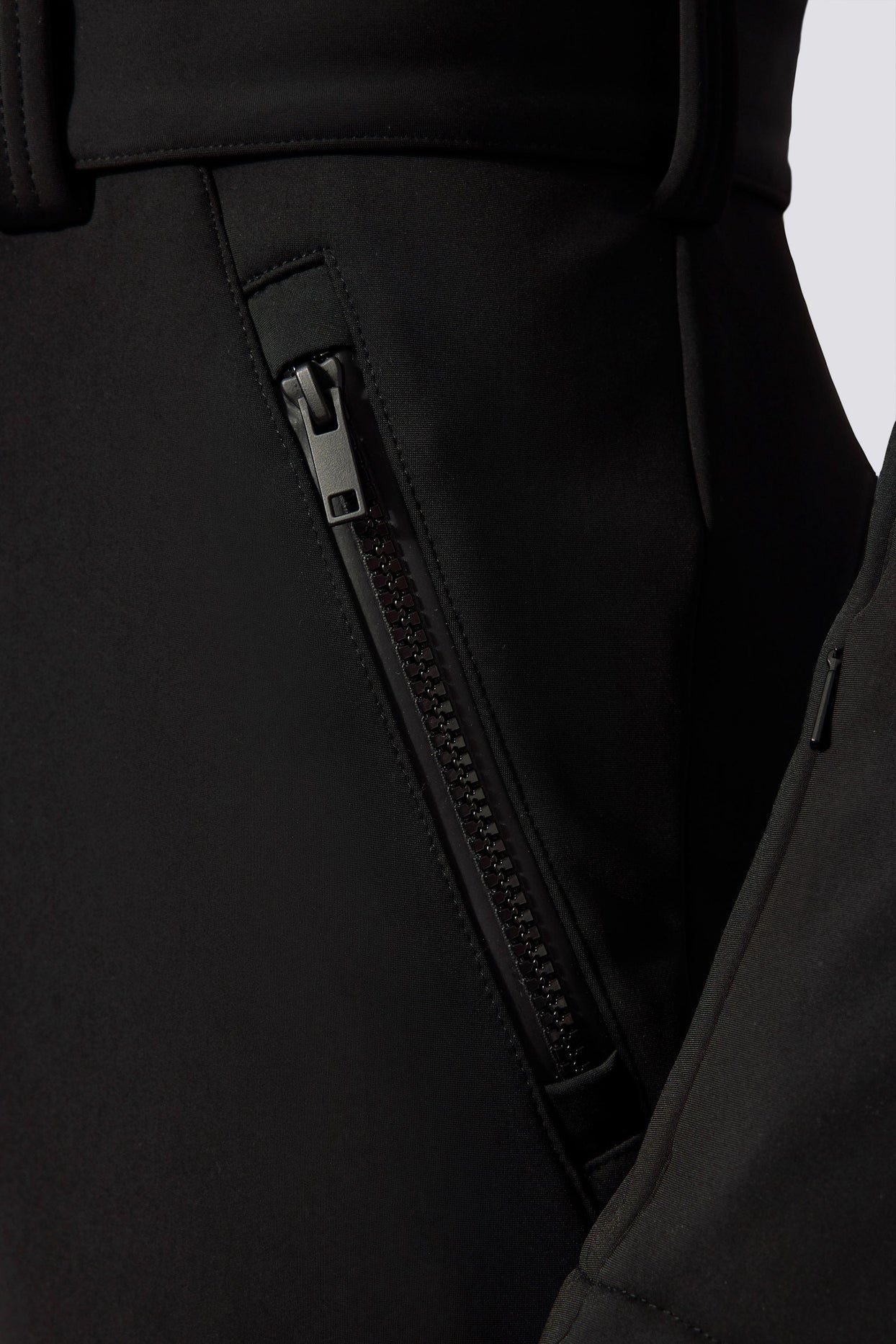 Waterproof Hooded Fitted Ski Suit in Black