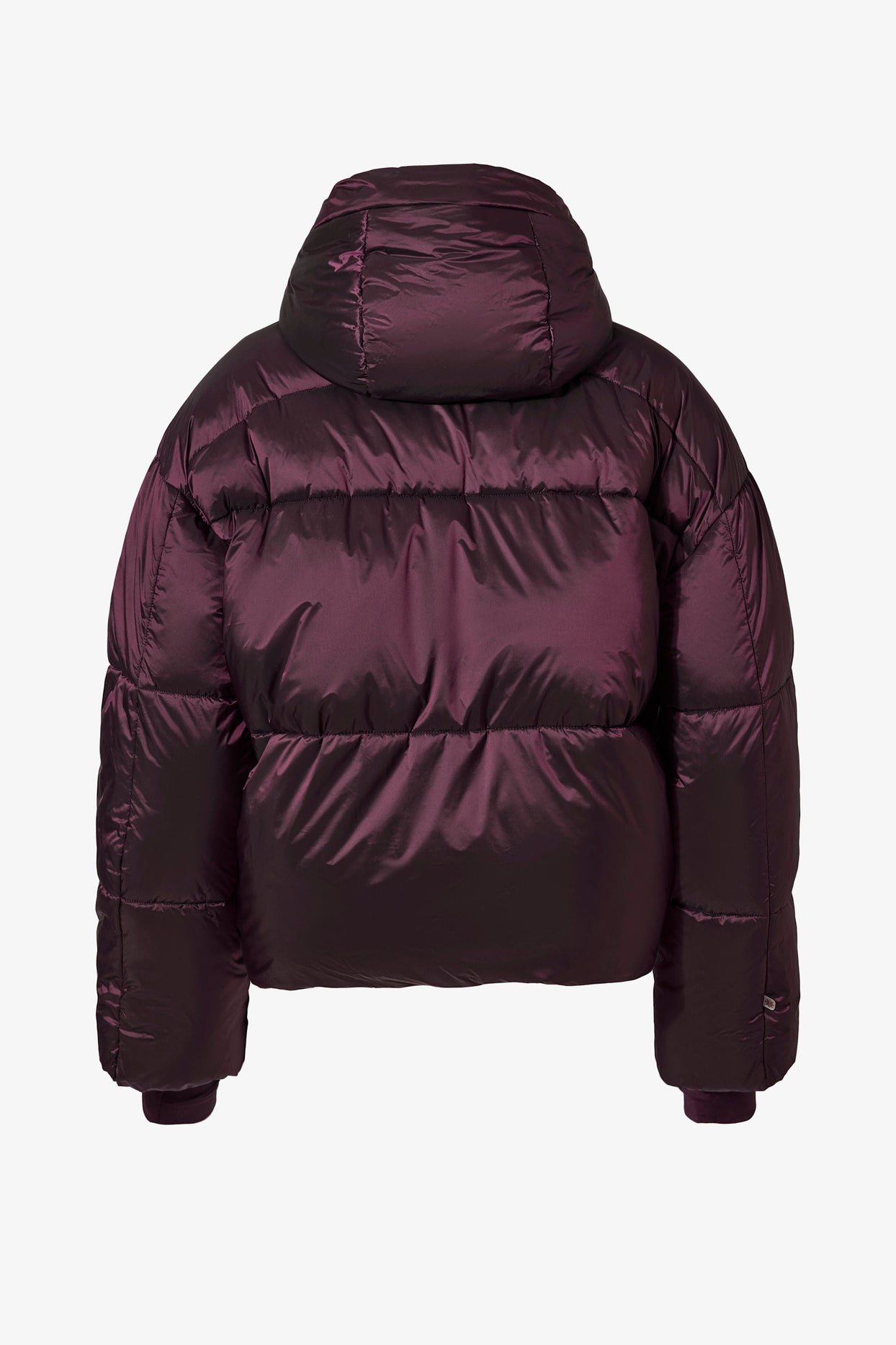 Waterproof Cropped Oversized Ski Jacket in Burgundy