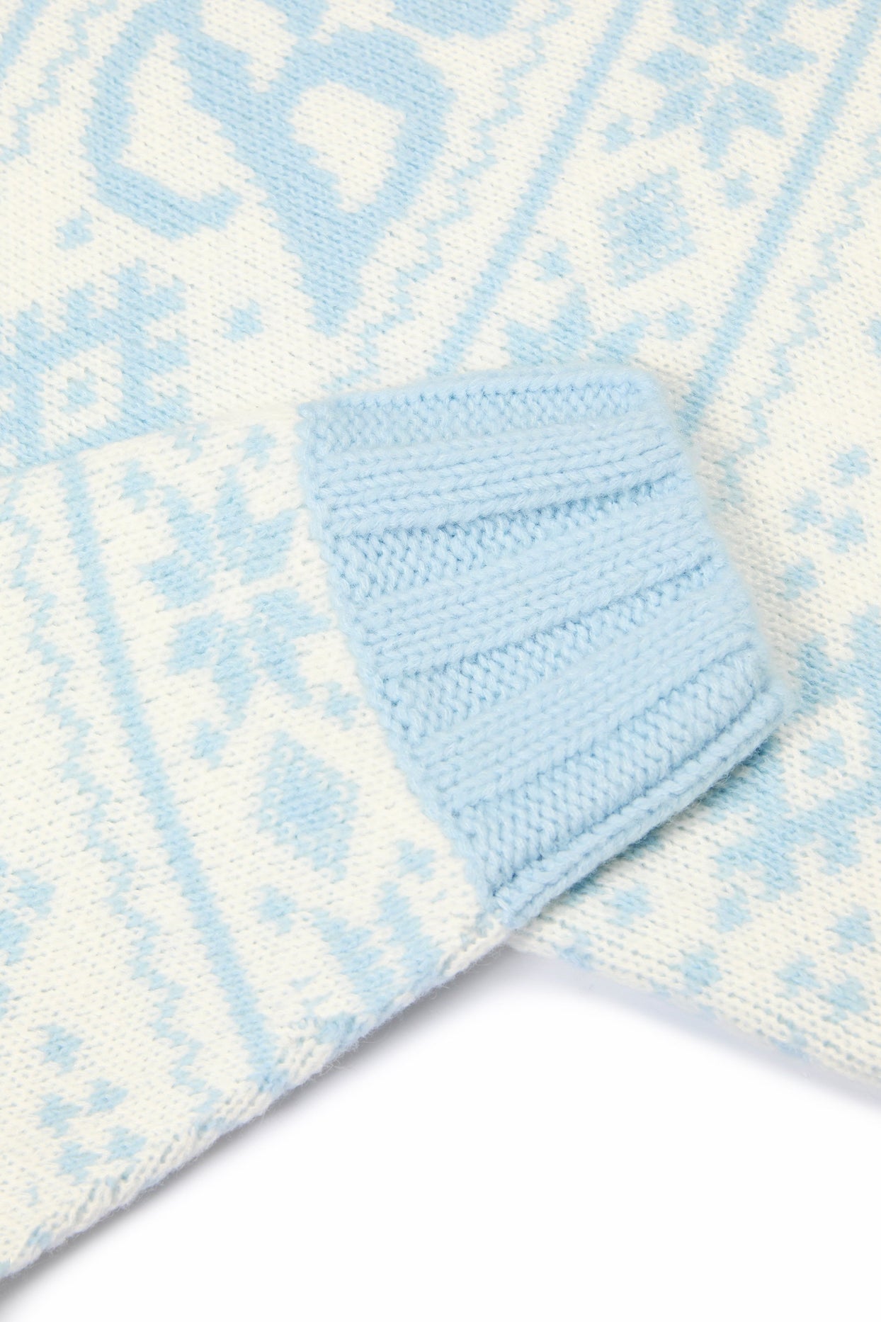 Jacquard-Knit Oversized Jumper in Powder Blue