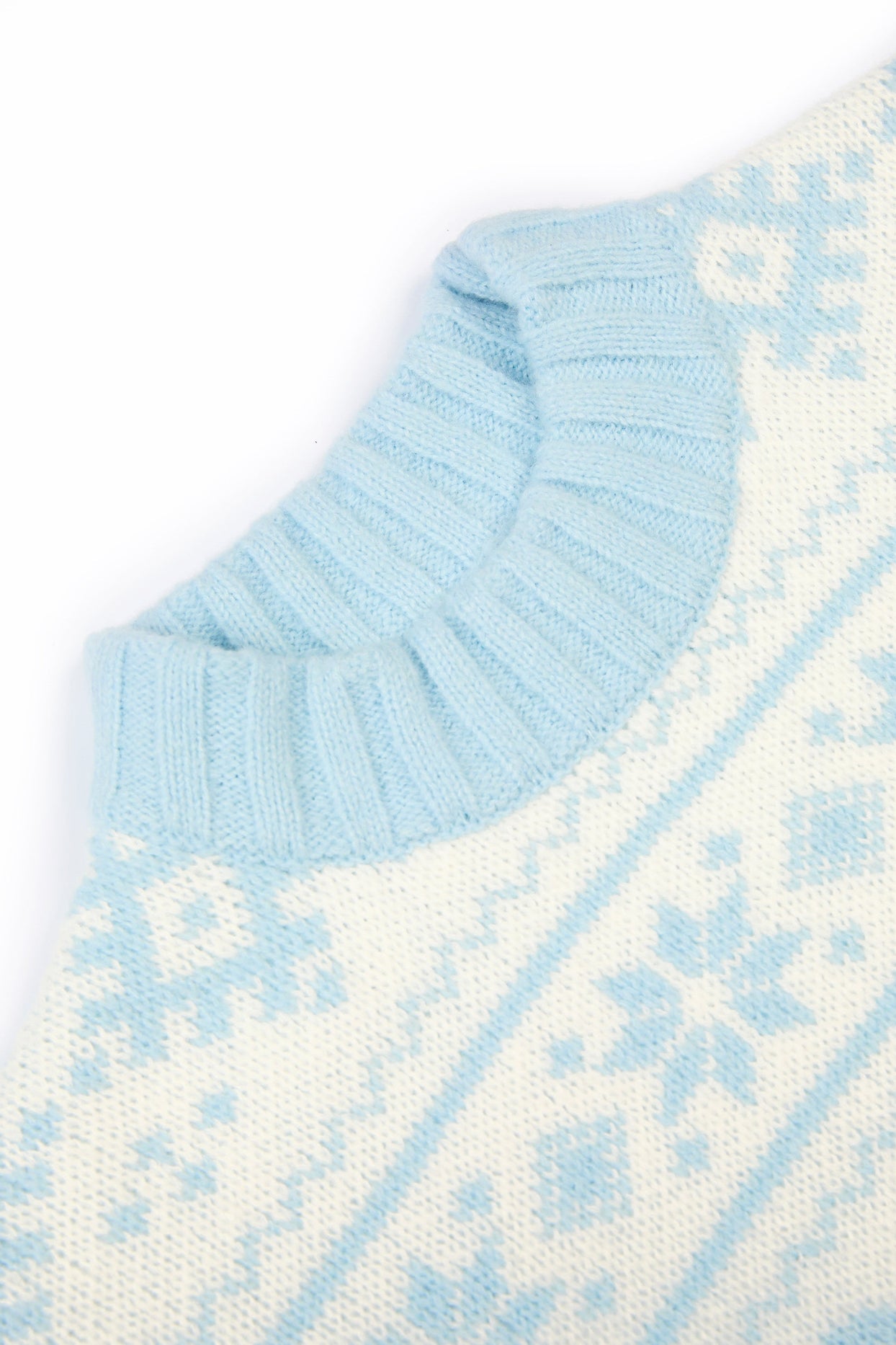 Jacquard-Knit Oversized Jumper in Powder Blue