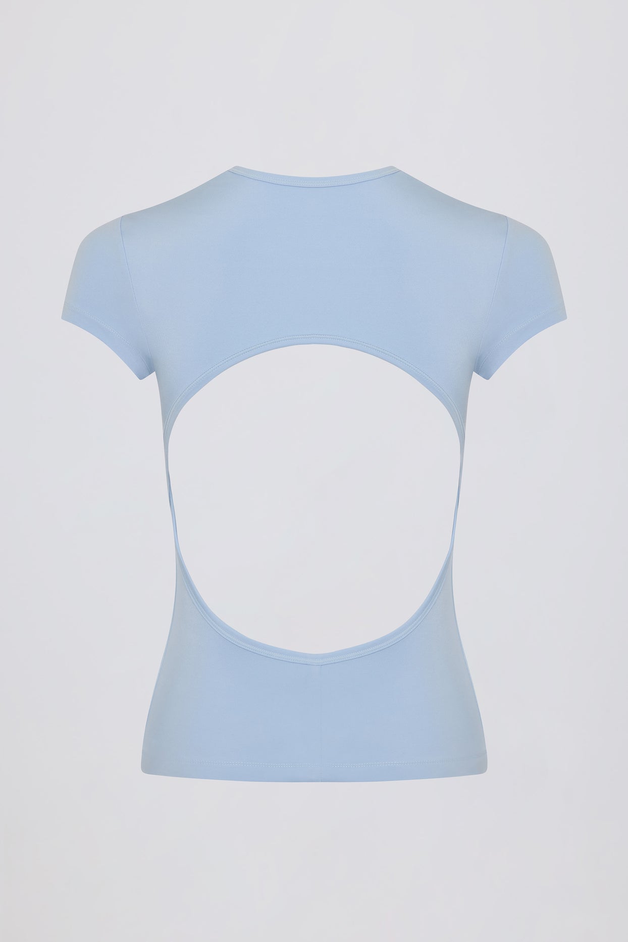 Cut-Out Longline T-Shirt in Sky