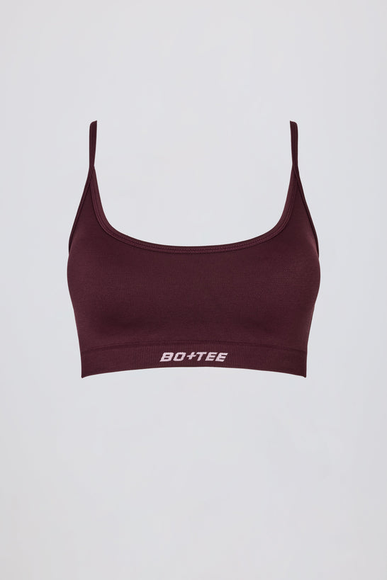 Super Sculpt Seamless Backless Sports Bra in Burgundy