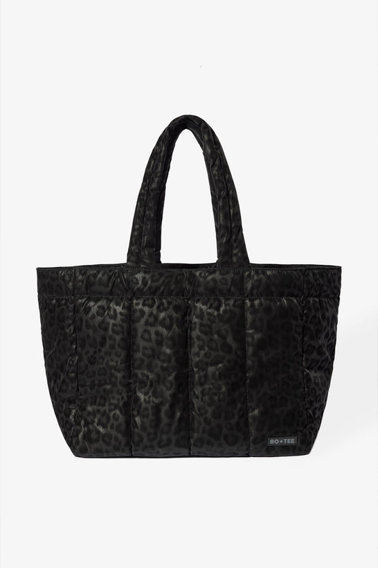 Waterproof Puffer Tote Bag in Black