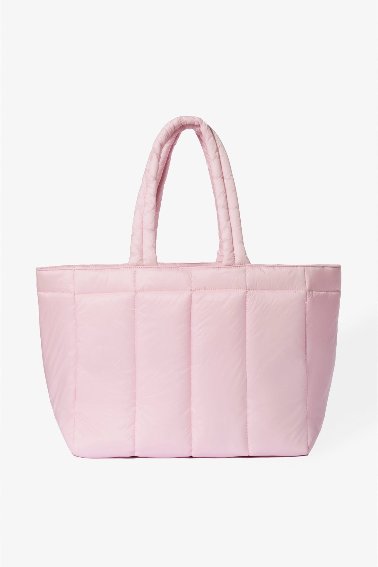 Waterproof Puffer Tote Bag in Powder Pink