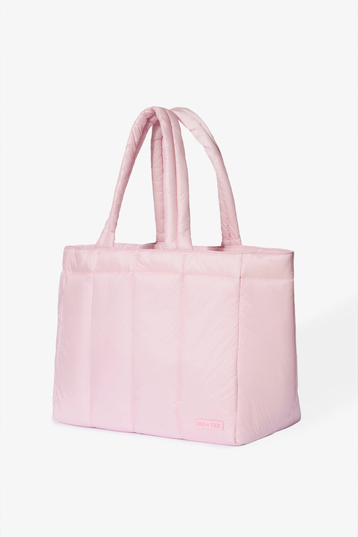 Waterproof Puffer Tote Bag in Powder Pink