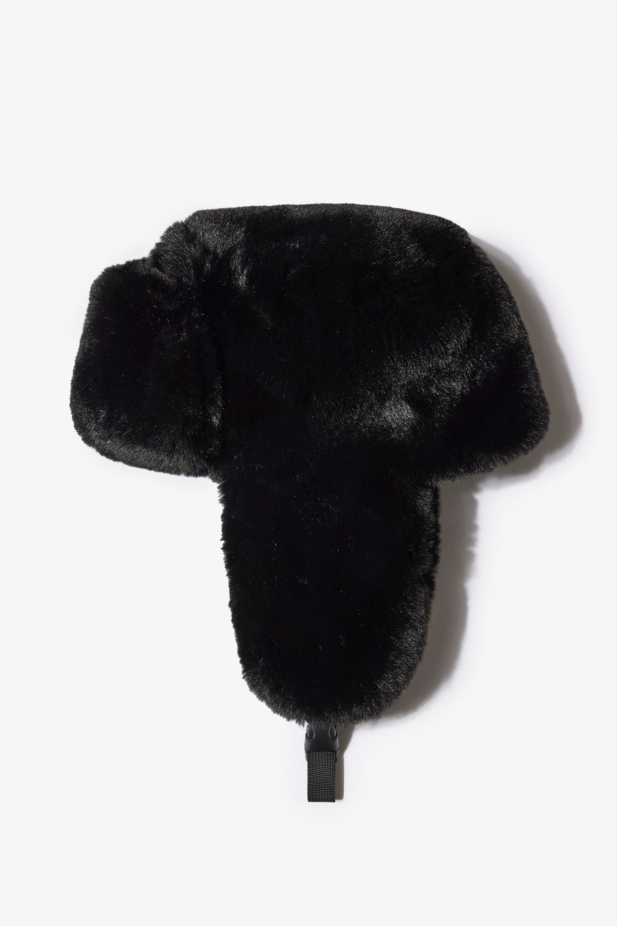 Faux-Fur Trapper Hat in Black
