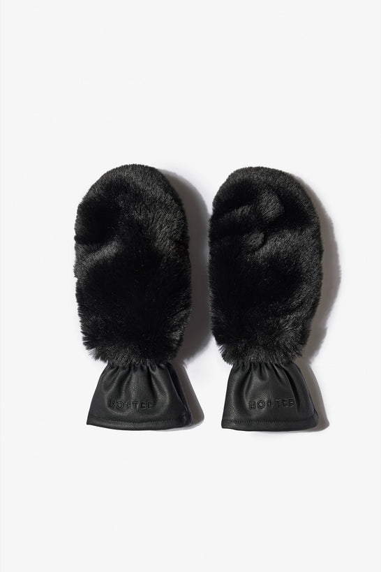 Faux-Fur Gloves in Black