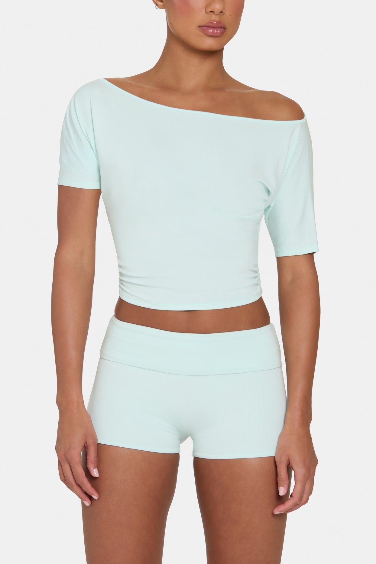 ButterCloud™ Mini Foldover Shorts in Peppermint - 4