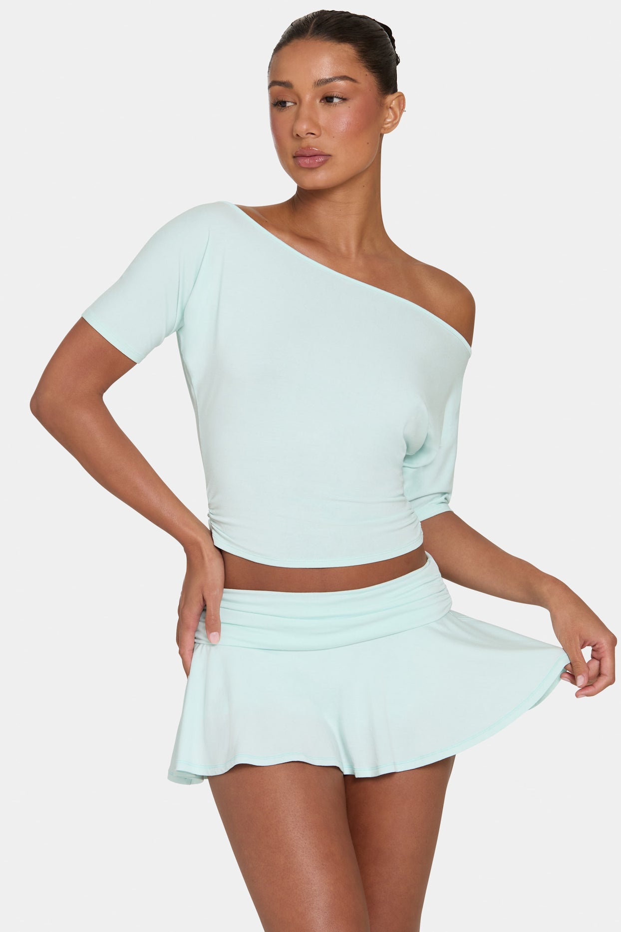 ButterCloud™ Slouchy Off-Shoulder Top in Peppermint - 5